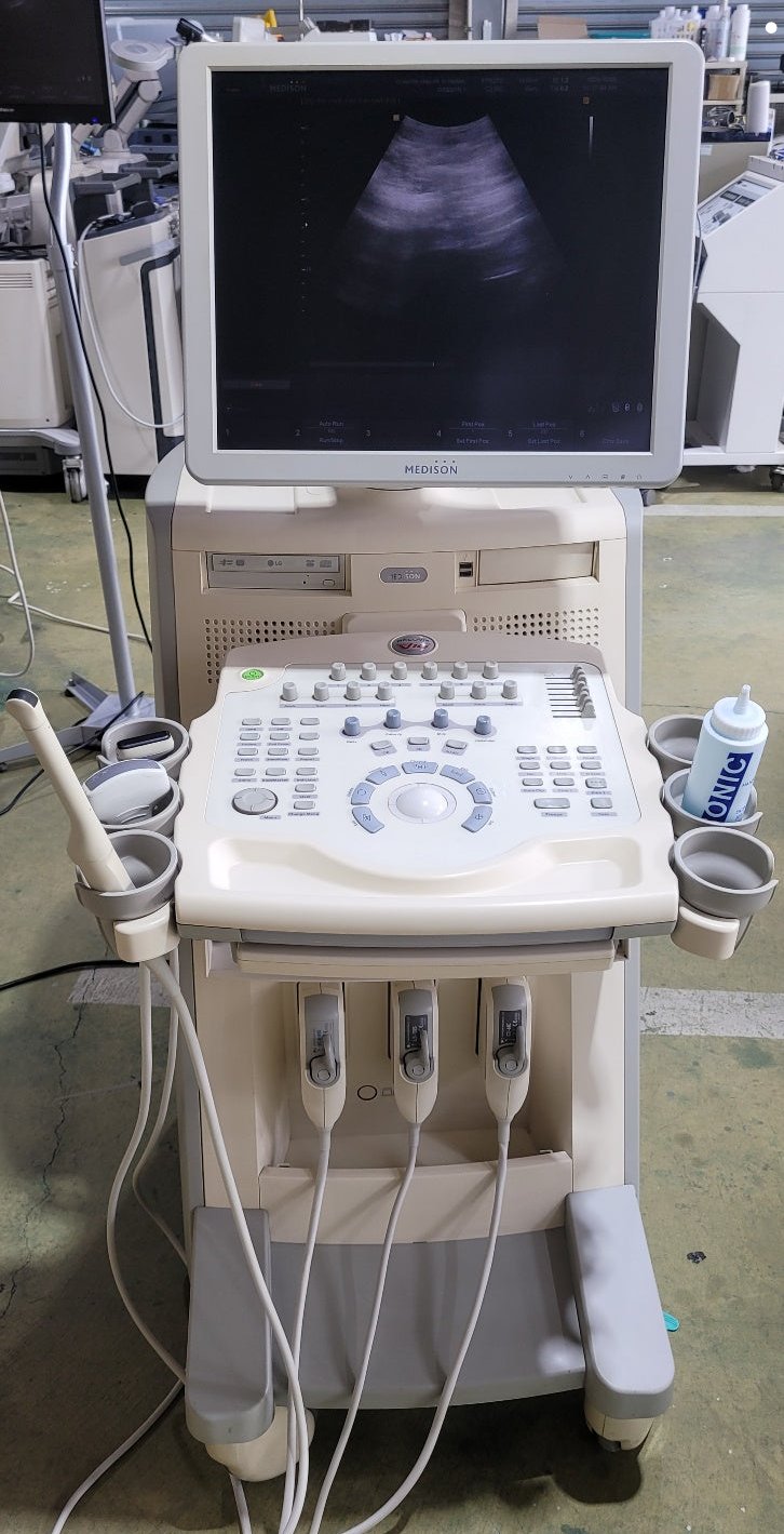  Used Medison accuvix v10 Ultrasound with convex linear vaginal probe transducer
