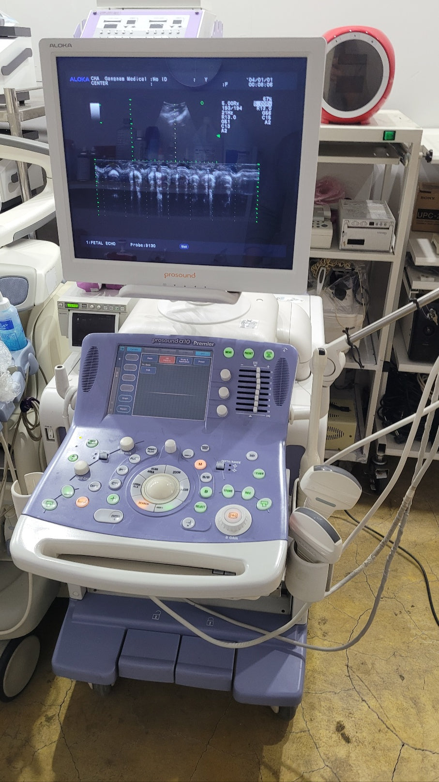 WorldWide Selling on Used Aloka Prosound Alpha10 premier Ultrasound & 3Probe Convex Linear Vaginal