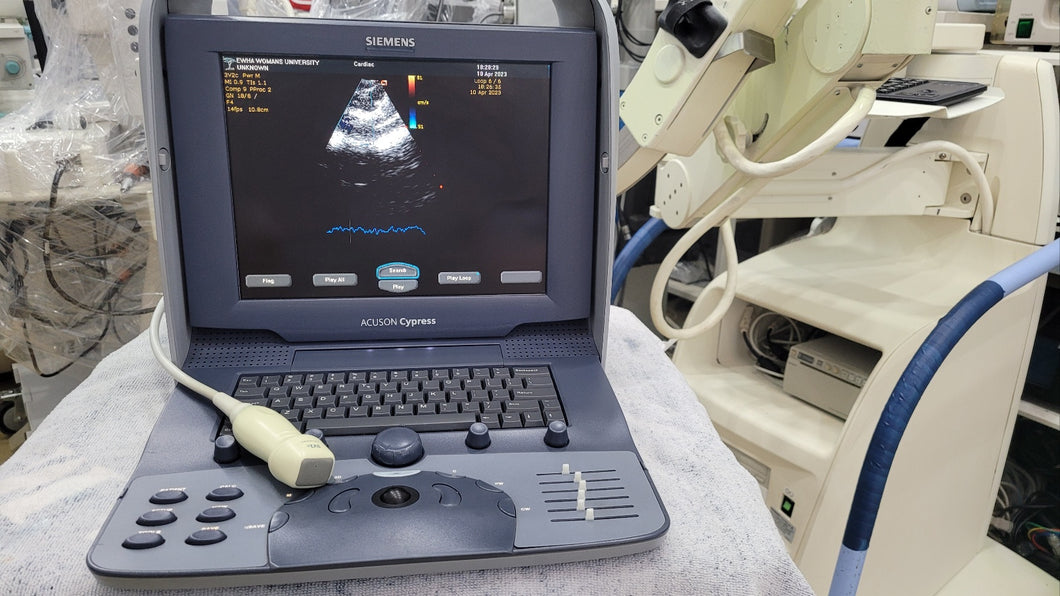 Used Siemens Acuson Cypress With Cardiac 3V2c Probe Portable Ultrasound